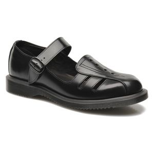 Dr. Martens Deardra Black Leather Sandal Mary Jane